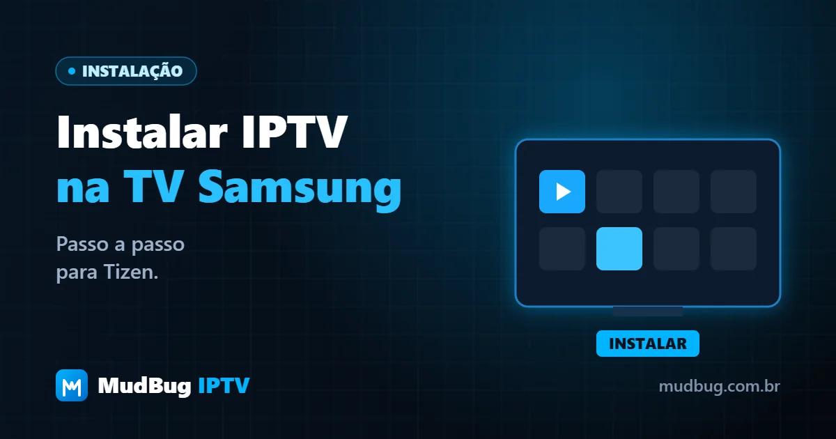 Como instalar IPTV na TV Samsung: Smart Hub com a loja de apps aberta na TV — MudBug IPTV