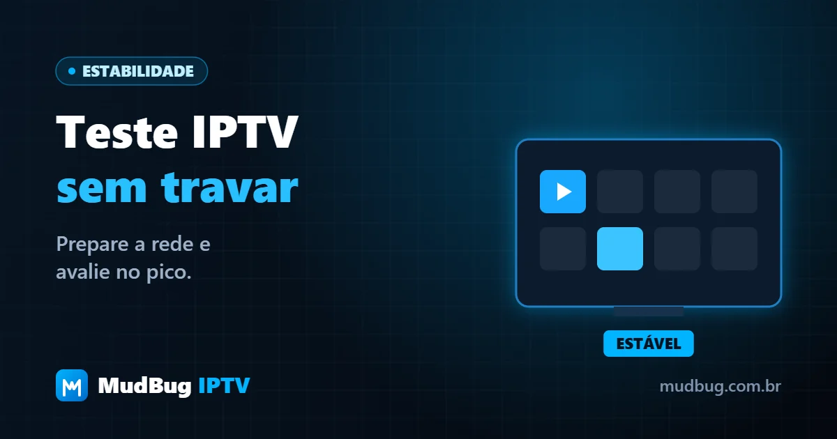 Teste IPTV sem travar: roteador Wi-Fi, TV e indicador de velocidade de internet — MudBug IPTV
